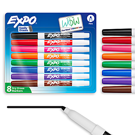 8 Colors Magnetic Dry Erase Markers Fine Tip Magnetic Erasable