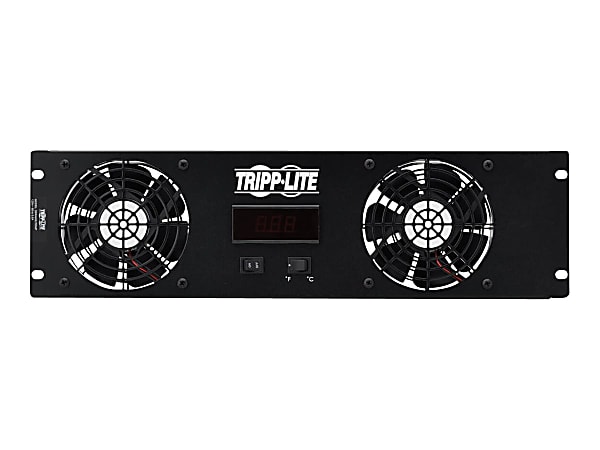 Tripp Lite Blanking Panel for 19 in. Racks - 3U, 2 12VDC High-Performance Fans, Digital Temperature Sensor, LCD - Fan tray blank panel - with temperature sensor - AC 120 V - 101.6 mm - black - 3U - 19"