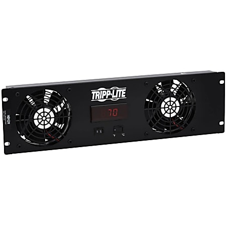 Eaton Tripp Lite Series Blanking Panel for 19 in. Racks - 3U, 2 12VDC High-Performance Fans, Digital Temperature Sensor, LCD - SRFAN3UTEMP
