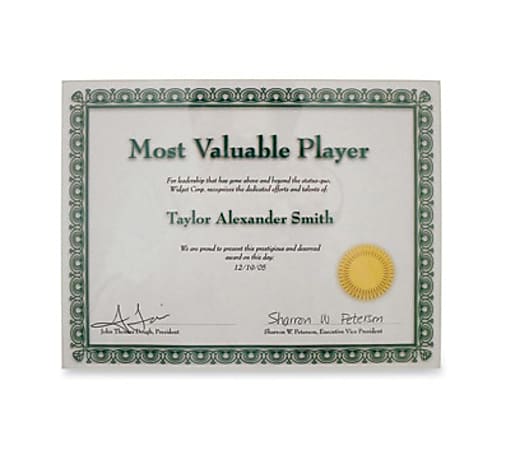Advantus Panel Wall Acrylic Certificate Holder Holds 11 x 8 50 Insert