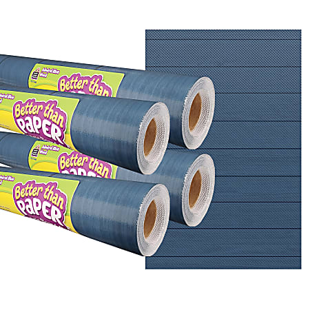 Teacher Created Resources® Better Than Paper® Bulletin Board Paper Rolls, 4' x 12', Admiral Blue Wood, Pack Of 4 Rolls
