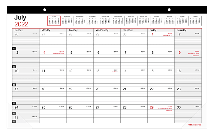 Office Depot Brand Monthly Academic Desk Calendar 17 34 x 10 78 30percent  Recycled July 2022 to June 2023 - Office Depot