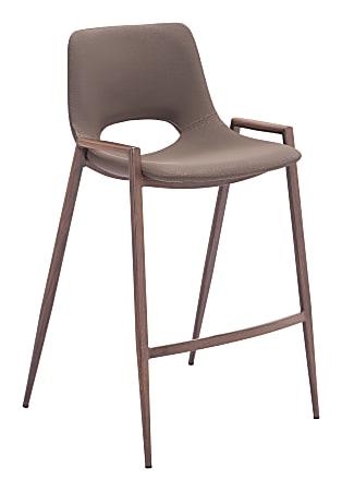 Zuo Desi Counter-Height Stools, Brown/Walnut, Set Of 2 Stools