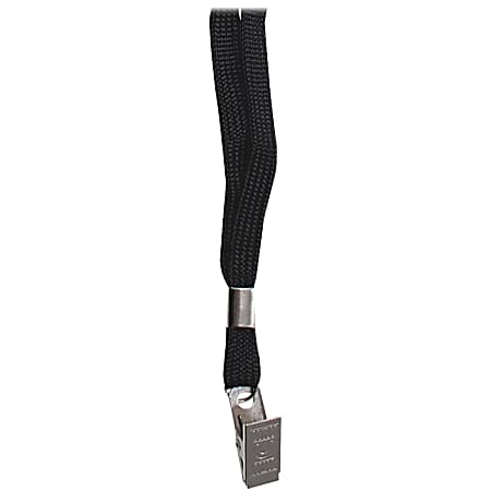 Advantus Neck Lanyard with Clip for Badges - 24 / Box - 36" Length - Black