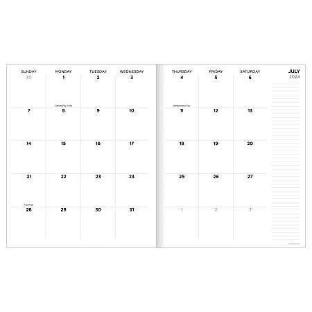 20242025 TF Publishing Large Monthly Planner, 11” x 9”, Spiral, July