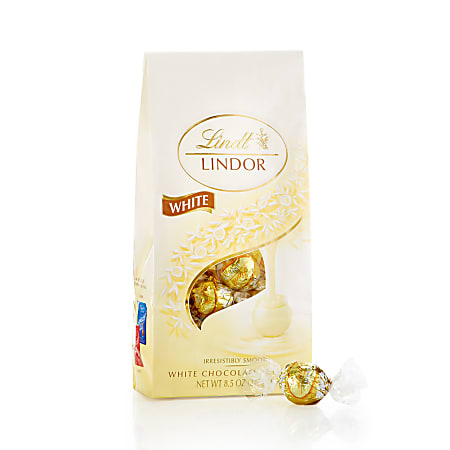 Lindor Chocolate Truffles, White Chocolate, 8.5 Oz, Pack Of 2 Bags