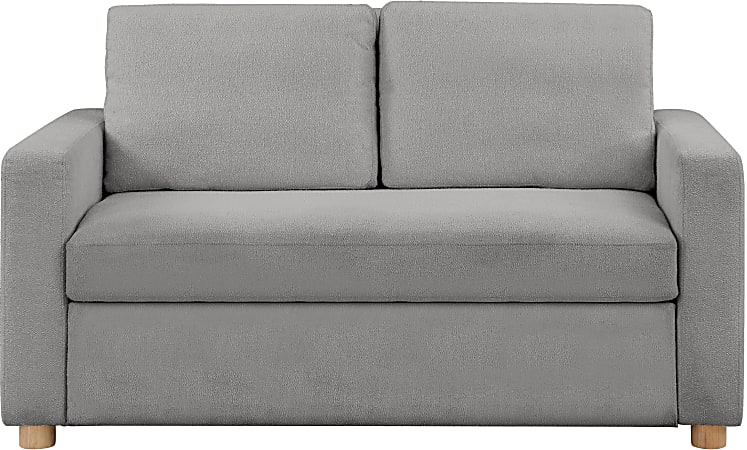 Lifestyle Solutions Serta Campbell Convertible Sofa, 35-1/2"H x 66-1/8"W x 37"D, Gray/Natural