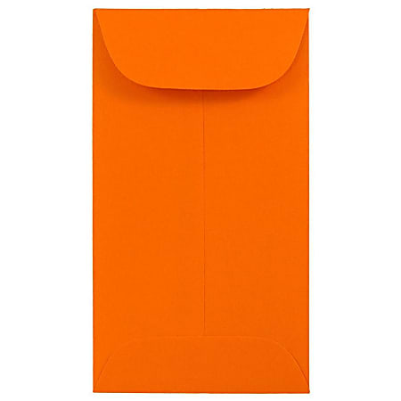 JAM Paper® Coin Envelopes, #5 1/2, Gummed Seal, Orange, Pack Of 50 Envelopes