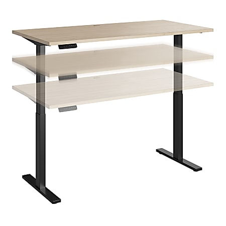 Bush Business Furniture Move 60 Series 60"W Height Adjustable Standing Desk, Natural Elm/Black, Standard Delivery