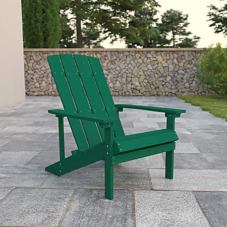 Flash Furniture Charlestown All-Weather Adirondack Chair, Green