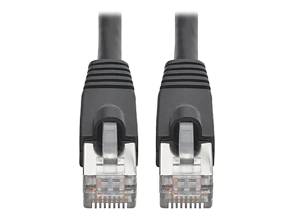 Tripp Lite Cat6a Snagless Shielded STP Patch Cable 10G, PoE, Black M/M 25ft - 1 x RJ-45 Male Network - 1 x RJ-45 Male Network - Shielding - Black