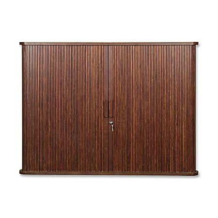 Balt Tambout Door Conference Cabinet With Locking Doors, 44" x 32", Mahogany