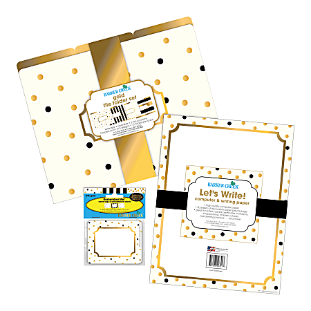 Barker Creek Multidesign Get Organized Kit, Letter Size, Gold