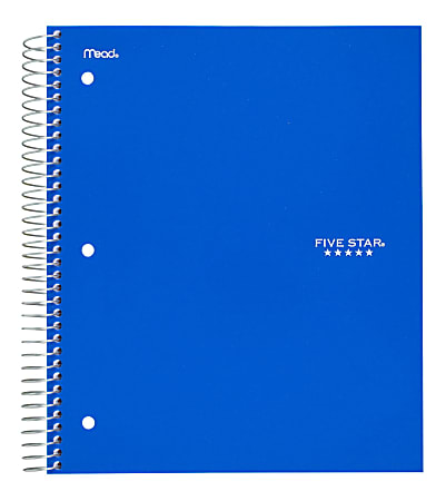 Five Star® Wirebound Notebook Plus Study App, 1 Subject, College Ruled, 8 1/2" x 11", Pacific Blue