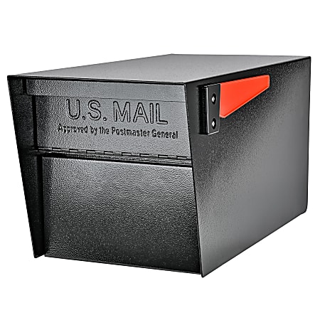 Mail Boss Mail Manager Rear-Locking Street Safe, 11-1/4"H x 10-3/4"W x 21"D, Black