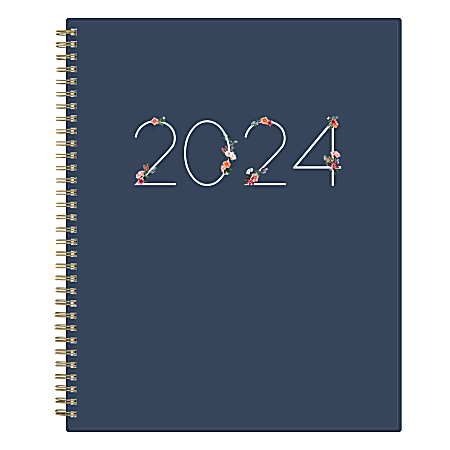 2024 Blue Sky™ Ashlyn Weekly/Monthly Planning Calendar, 8-1/2" x 11", Navy, January to December 2024, 143957