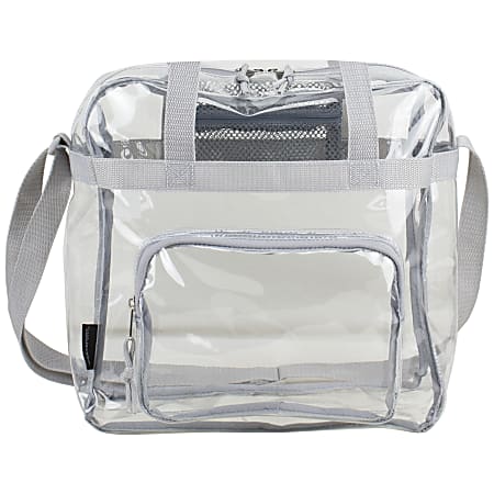 Eastsport Clear Stadium Tote Bag, 12"H x 12"W x 6"D, Silver