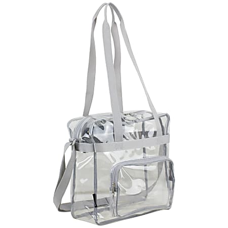 Eastsport Clear Stadium Tote Bag 12 H x 12 W x 6 D Silver - Office Depot