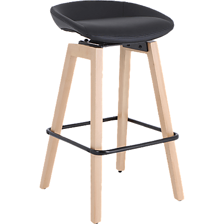 Lorell® Modern Low-Back Bar Stool, Black