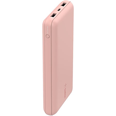 Belkin BoostCharge Power Bank 20K - For Smartphone, iPad Air, iPad mini, iPhone 13, iPhone 13 Pro, iPhone 13 Pro Max, iPhone 13 mini, iPhone 12, iPhone 12 Pro, iPhone 12 Pro Max, iPhone 12 mini, ... - 20000 mAh - 3 x USB - Rose Gold