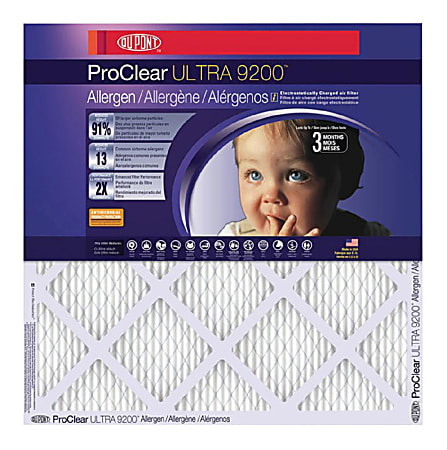DuPont ProClear Ultra 9200 Air Filters, 25"H x 25"W x 1"D, Pack Of 4 Air Filters