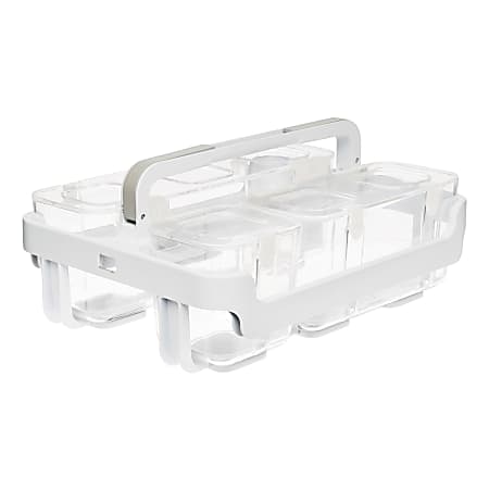 Deflect-O® Stackable Caddy Organizer, 6-1/2"H x 14"W x 10-1/2"D, White/Clear