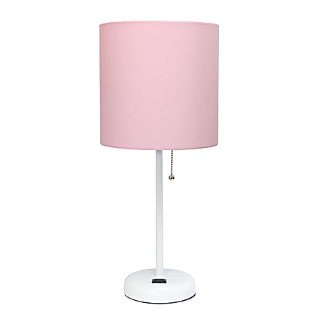 LimeLights Stick Lamp with Charging Outlet, 19-1/2"H, Pink