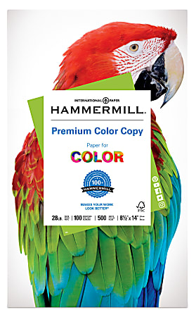 Hammermill® Color Multi-Use Printer & Copy Paper, White, Legal (8.5" x 14"), 500 Sheets Per Ream, 28 Lb, 92 Brightness