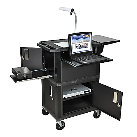 H. Wilson Ultimate Presentation Station With Locking Cabinets,