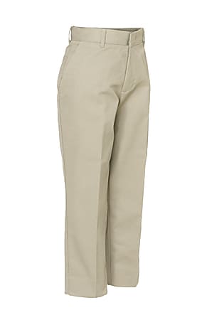 Royal Park Boys Uniform, Husky Flat-Front Pants, Size 25 Waist x 20 1/2 Inseam, Khaki