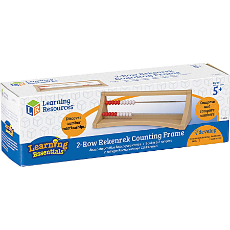 Learning Resources 2 Row Rekenrek Counting Frame - Skill Learning: Counting, Addition, Subtraction, Visual, Number Recognition, Fine Motor - 5 Year & Up - Multi