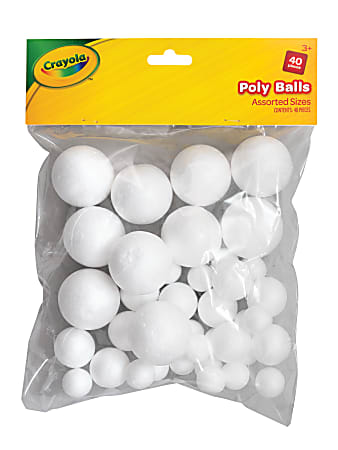 Crayola® Assorted Poly Balls, White, Pack Of 40 Balls
