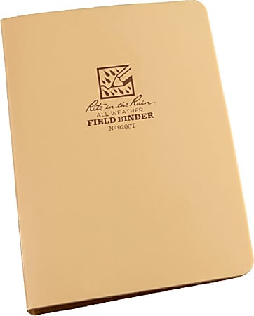 Rite In The Rain All-Weather 6-Ring Binder, 1/2" Round Rings, Tan, Pack Of 5