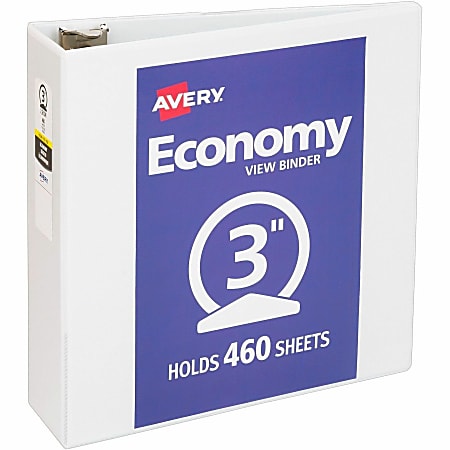 Avery® Economy View Binder, Letter (8 1/2" x 11"), White, Pack Of 4