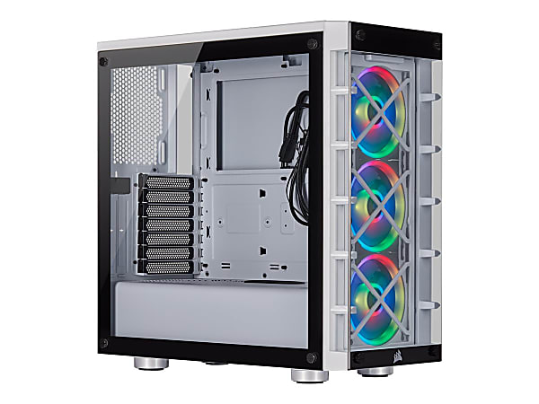 Corsair iCUE 465X RGB Mid-Tower ATX Smart Case - White - Mid-tower - White - Steel, Tempered Glass - 6 x Bay - 3 x 4.72" x Fans Installed - 0 - Mini ITX, Micro ATX, ATX Motherboard Supported