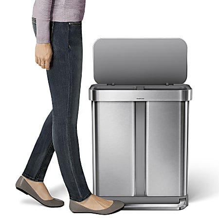 simplehuman® Stainless Steel Office Trash Can - 3 Gallon H-8663
