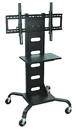 H. Wilson Mobile Flat Panel TV Stand With Mount, 51"H x 31"W x 28"D, Black