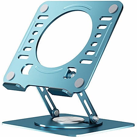 Uncaged Ergonomics Swivel Laptop Stand for Desk - Adjustable Laptop Riser Cooler with 360 Rotation - Up to 15.60" Screen Support - SLSOCEANBLUE