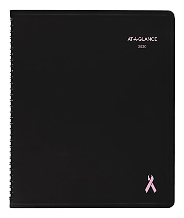 AT-A-GLANCE® QuickNotes® 13-Month Weekly/Monthly Appointment Book, City Of Hope Pink Ribbon, 8" x 10", January 2020 To January 2021, 76PN0105 