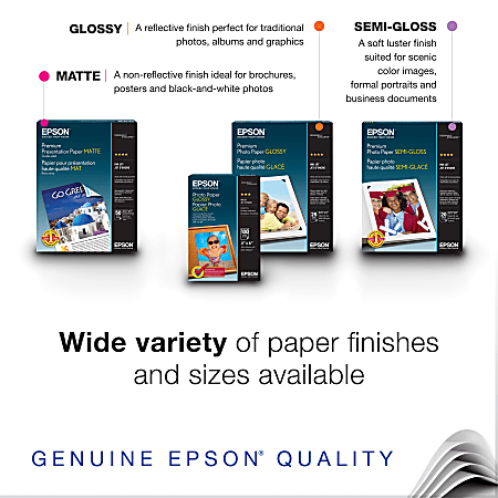 Epson® Double-Sided Premium Presentation And Photo Paper, Letter Size (8 1/2" x 11"), Pack Of 50 Sheets, 47 Lb, Matte White