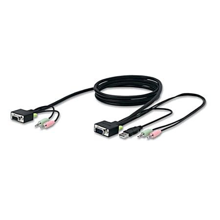 Belkin SOHO KVM Replacement Cable Kit - 15 ft KVM Cable - First End: 1 x 15-pin HD-15, 2 x Mini-phone Audio - Male - Second End: 1 x 15-pin HD-15, 1 x USB Type A - Male, 2 x Mini-phone Audio - Male - Gray