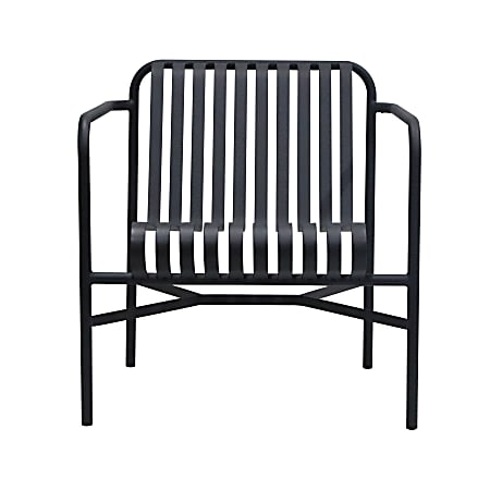 Eurostyle Enid Outdoor Furniture Steel Lounge Chair, Black