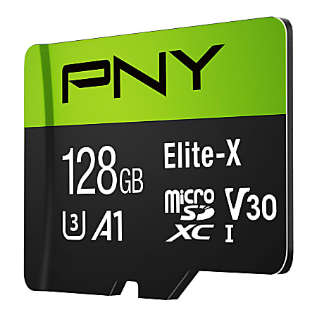 PNY 128GB Elite-X Class 10 U3 V30 microSDXC Flash Memory Card,- Class 10, U3, V30, UHS-I