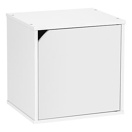 IRIS BAKU 14"H Modular Cube Storage Box With Door, White