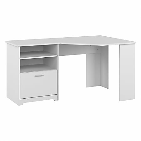 Bush Business Furniture Cabot 60"W Corner Desk, White, Standard Delivery