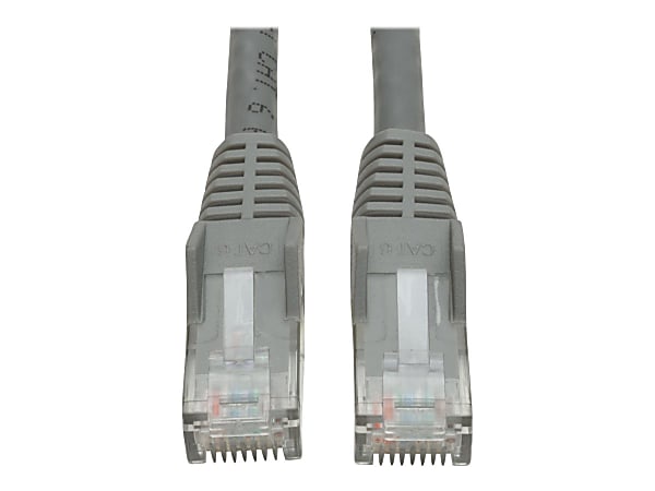 Eaton Tripp Lite Series Cat6 Gigabit Snagless Molded (UTP) Ethernet Cable (RJ45 M/M), PoE, Gray, 10 ft. (3.05 m) - Patch cable - RJ-45 (M) to RJ-45 (M) - 10 ft - UTP - CAT 6 - molded, snagless, stranded - gray