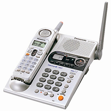 Panasonic® KX-TG2356S 2.4GHz Cordless Phone With Talking Caller ID And Digital Answering System, Silver