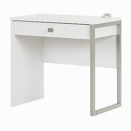 South Shore Interface Desk with 1 Drawer, Pure White