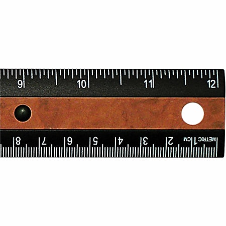 Acme 70percent Recycled Faux Burled Wood Ruler - Office Depot