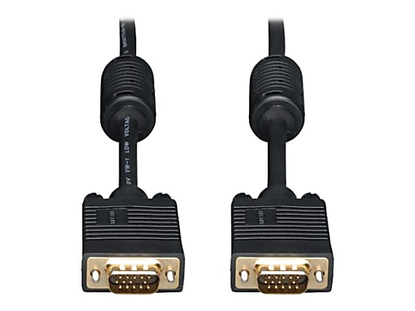 Eaton Tripp Lite Series VGA High-Resolution RGB Coaxial Cable (HD15 M/M), 6 ft. (1.83 m) - VGA cable - HD-15 (VGA) (M) to HD-15 (VGA) (M) - 6 ft - molded - black